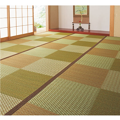 A (ブラウン系) 江戸間6畳(352×261cm) ※写真はVP-406(裏貼りあり)を使用<br>※当商品は中央の接ぎ部分にへりはありません。