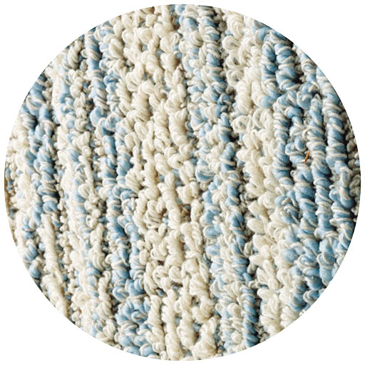 生地拡大(サックス)<br>天然素材のコットン・リネンと、レーヨン・アクリル・ポリエステルをミックス。