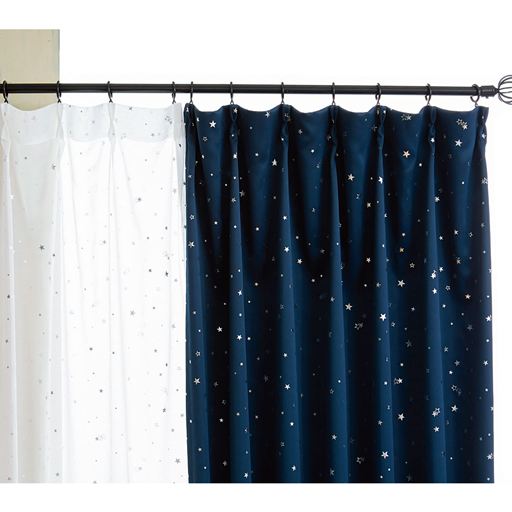 ネイビー<br>※商品はカーテンです。レースカーテンはVP-892を使用しています。