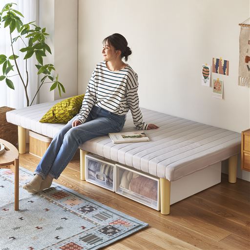 ソファ使いもできるので、一人暮らしの方や狭いお部屋にもおすすめ。