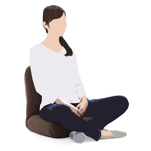 ベージュ<br>あぐらをかいて座った時の、腰の負担を軽減する座椅子です。