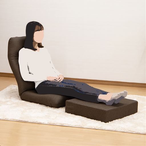 そのまま座っても、オットマンとしてもおすすめです。 <br>※商品はフロアクッションです。座椅子はVQ-1348を使用しています。