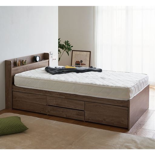 ライトブラウン セミダブルB<br>無駄のないシンプルなデザイン。