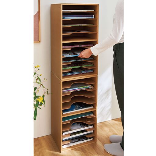 ナチュラル(2個)<br>チラシやカタログを分類して収納。