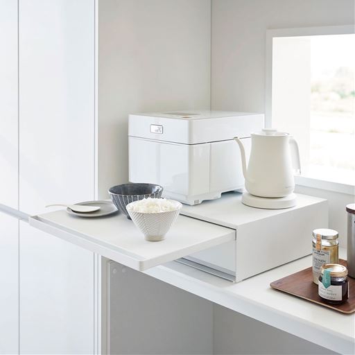 【上下で入れ替え可能】テーブルが上<br>炊飯器を置いてご飯がよそいやすい!