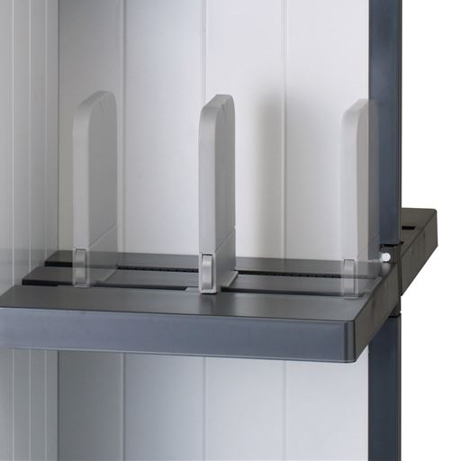 スライド式のストッパー付きなので、回転中の落下を防止します。