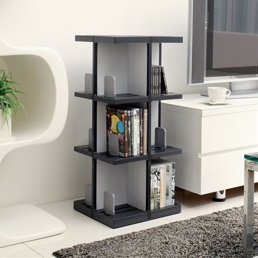 ブラック A (3段)<br>狭いスペースなのに大容量収納できるコミックラックです。