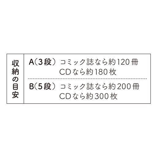 収納の目安<br>※B(5段)は完売しました。