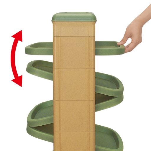 トレーが上下するので出し入れ簡単。