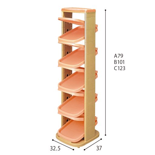 サイズ寸法 <br>※寸法の単位は約cmです。写真はC(10段)です。