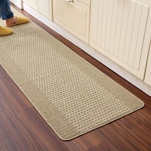 ベージュ E (横240×縦60cm) ※ベージュはグリーン・グレージュと柄が異なります。<br>汚れの落ちやすさとお手入れのしやすさにこだわりました。