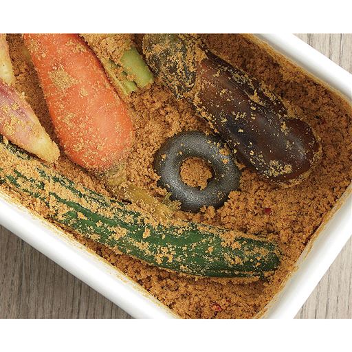 ぬか床に入れれば茄子の色が鮮やかに仕上がります。