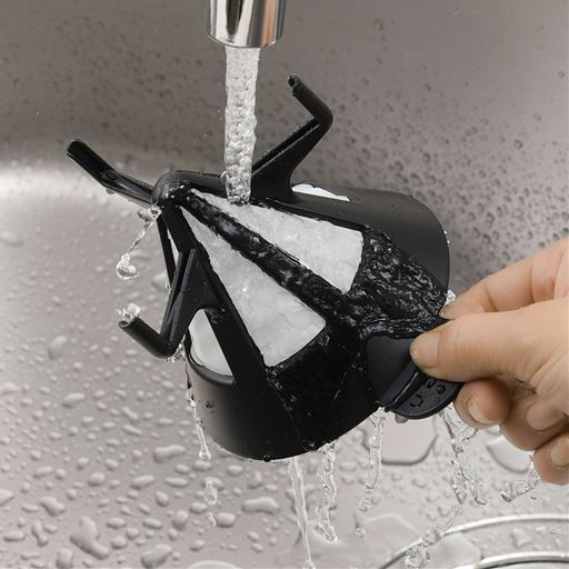 フィルターがホルダーにくっついているので、使用後のコーヒー粉を捨てるのも簡単。サッと水洗いで落とすことができます。