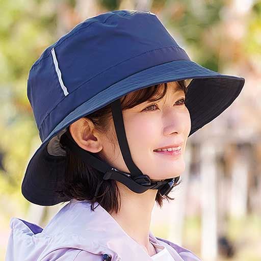 雨の日にぴったり♪<br>大きめつばにはっ水加工生地のハット