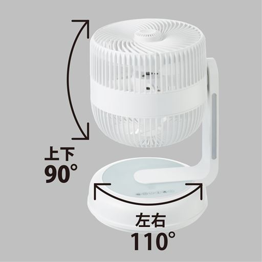 角度調整できるので、広範囲に風を送ることができます。