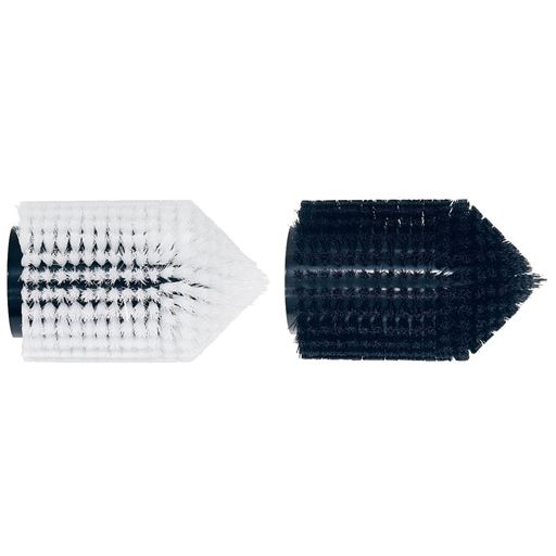 2種類のヘッド付属 ホワイト:柔らかめ(屋内のお掃除に) ブラック:硬め(屋外のお掃除に)