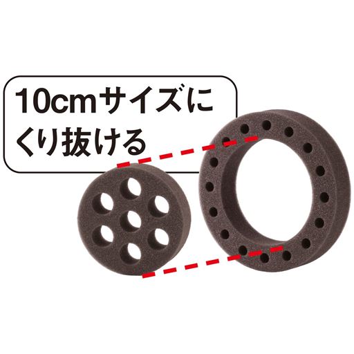 10cmサイズにくり抜ける