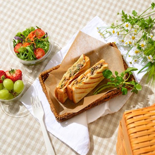 さば缶詰を使って和風サバメルトホットサンド