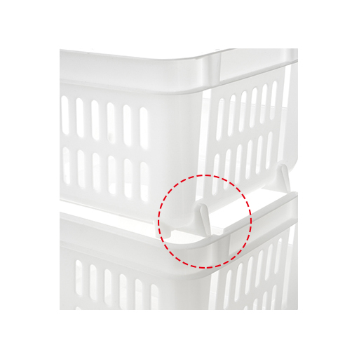 ホワイト B(4段) <br>接続部アップ 引っかけが付いているのできちっと設置出来ます。