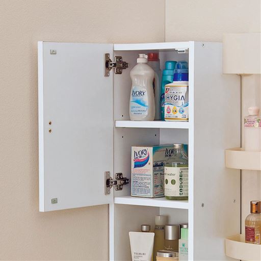 ホワイト 扉は左・右開きどちらにも設置可能 D(幅30cm)