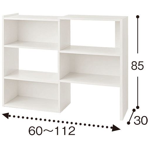 E (高さ85cm/伸縮ラック)<br>※寸法の単位はcmです。