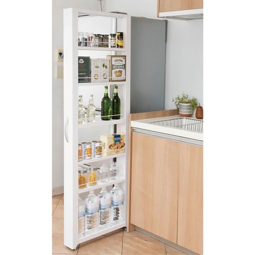 ホワイト C (幅10.6cm/ハイタイプ)<br>頑丈なスチール製だから重いものも安心して収納できます。