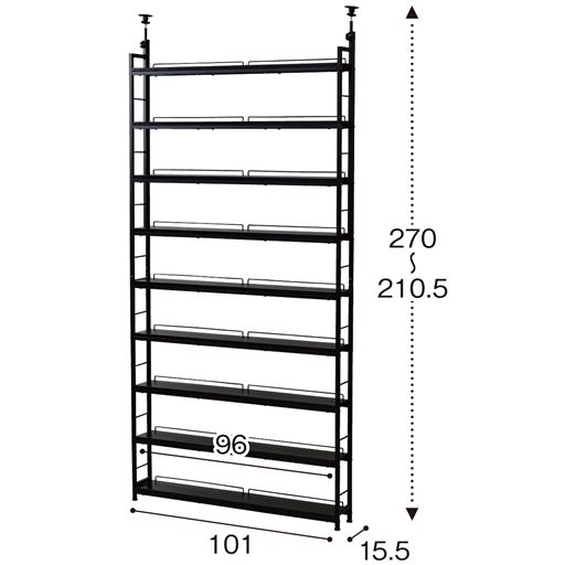 D (幅101cm) ブラック<br>※寸法の単位はcmです。