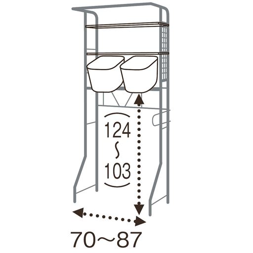 C (棚2段+カゴ2個)<br>※寸法の単位はcm、( )内は内寸です。