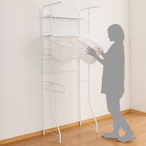 C (棚2段+カゴ2個)<br>バスケットはサッと取り出しやすい高さ。