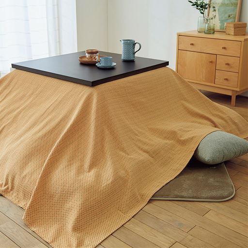 ベージュ A(横200×縦200cm)<br>模様替え気分でこたつをカバー!