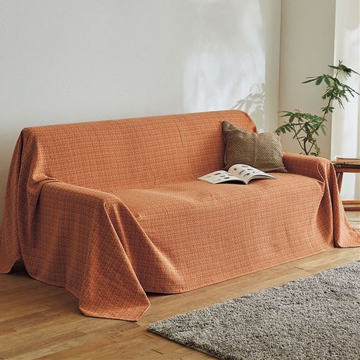 オレンジ C(横290×縦200cm)<br>こたつ以外にもソファの上掛けとしてもお使えいただけます。