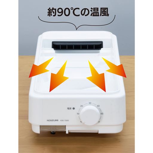 パワフルな温風ですばやく乾燥!