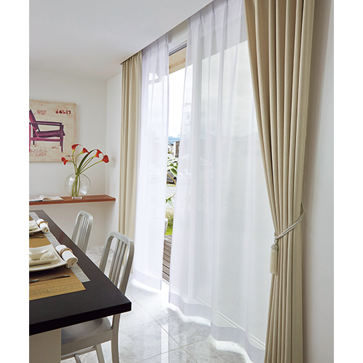 ホワイト<br>※商品はレースカーテンです。カーテンはCP-169を使用しています。