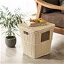 ナチュラル<br>お洒落なラタン風のダストボックス