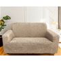 ベージュ 肘ありM (2人掛け用)<br>やわらかな肌ざわりが心地いいイタリア製フィットソファカバーです。