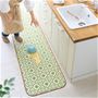 グリーン系(タイル柄) 260×60cm<br>うっかり汚しても安心! 抗菌・防カビ加工付きでキレイが長く続くキッチンマットです。