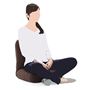ベージュ<br>あぐらをかいて座った時の、腰の負担を軽減する座椅子です。