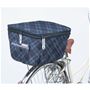 ネイビー系 後ろカゴ ポケット付きだからサドル拭き用の布やエコバックを入れられる 伸縮ゴム入りでかごにフィット