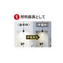 (1)照明器具として 通常の点灯中に自動充電し、停電を自動検知して非常点灯モードに。