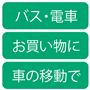 バス・電車 お買い物に 車の移動で