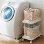 ホワイト A (2段)<br>洗濯物の出し入れがラクラク! バスケットラックです。