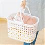 サッと運べる取っ手付きバスケット。<br>※C (棚2段+カゴ2個)のみ