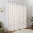 裾刺しゅう入り絵羽柄ボイルカーテン