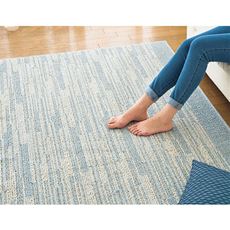 防ダニ機能付きコットン・リネン混ラグ 天然素材(綿・麻・レーヨン)混 オールシーズン年間さらっとした肌ざわり
