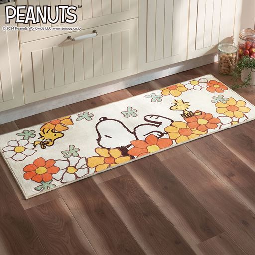 スヌーピー キッチンマット(フラワー)