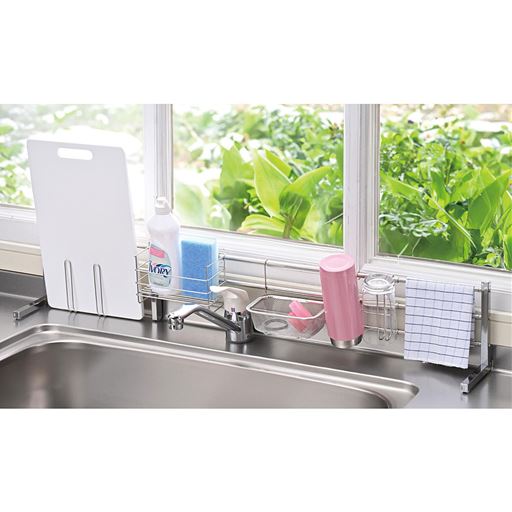 オールステンレス スライド式シンク奥マルチラック