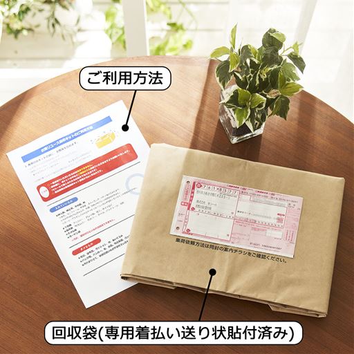 ［お届けセット内容］A/回収袋(専用着払い送り状貼付済み)・ご利用方法