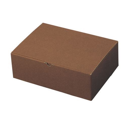 マットな質感で上品なブラウンカラーのラッピングボックスに包装してお届けします。<br>(最大容量:厚手のパジャマ2組程度、コートなら1枚程度が目安です。)