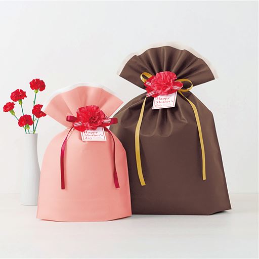 ラッピングイメージ(左:ピンク系、右:ブラウン系)