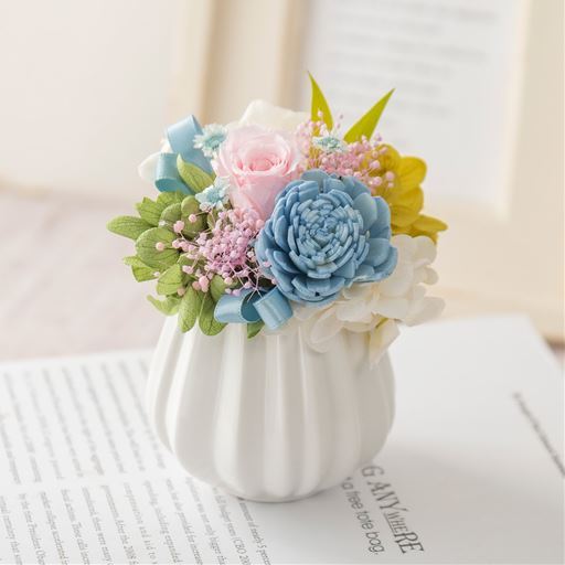 【母の日】プリザーブドフラワー「マシェリ  ブルー」